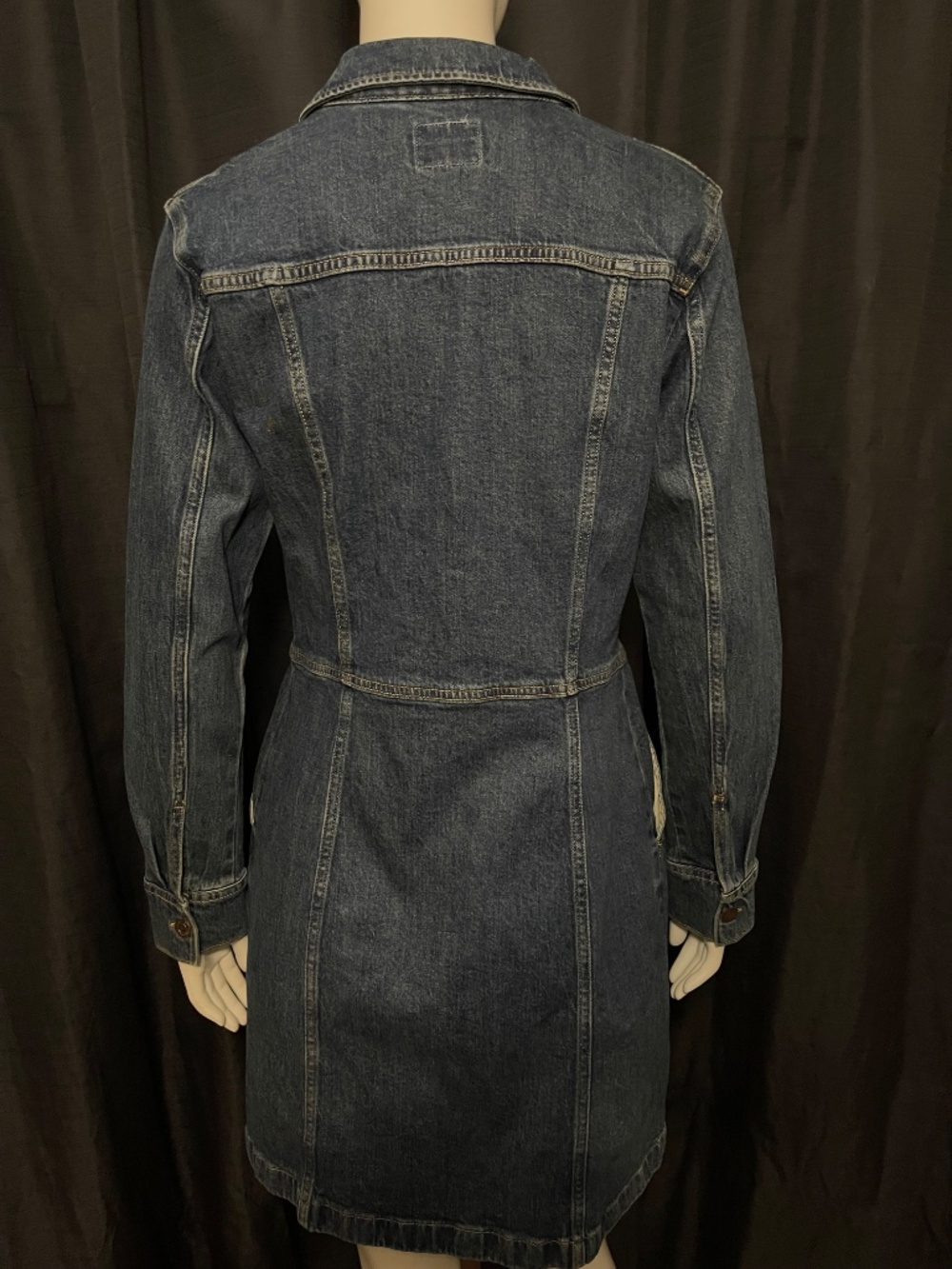 Levi's Flynn Western Denim Mini Dress Size Medium NWT Standard Fit Blue - Picture 8 of 16